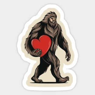 bigfoot  heart valentines day Sticker